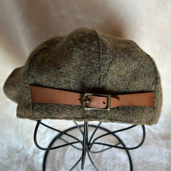 VTG Polo Ralph Lauren Green Brown Windowpane Gents Tweed Cabbie Newboy Hat S/M - Picture 14 of 14